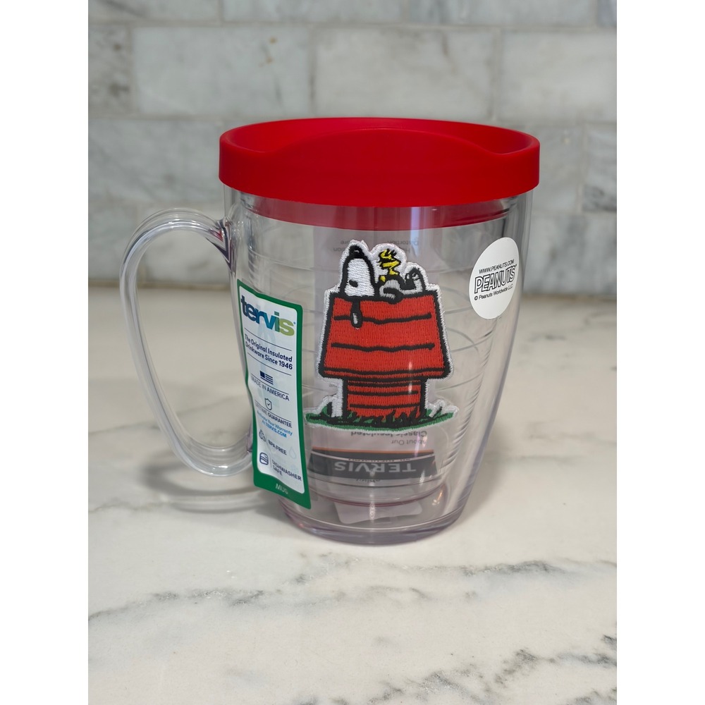 Tervis Peanuts Snoopy Woodstock Insulated Mug with Red Lid 16oz Tumbler‎ New
